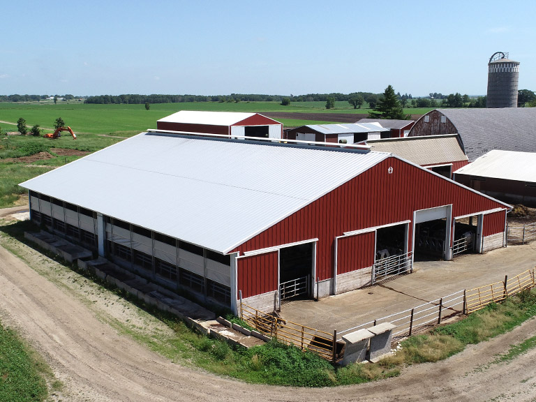 Red Cattle Barn on Farm