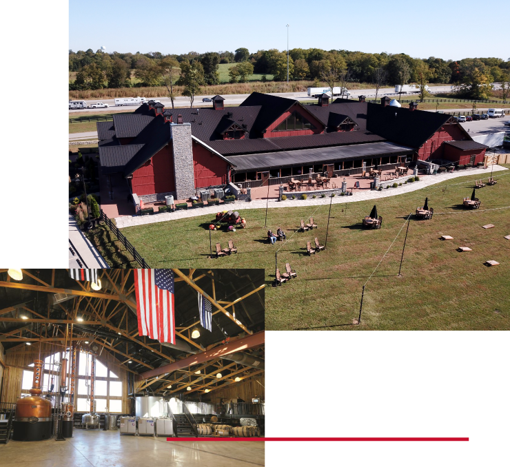 Jeptha Distillery Post-Frame Building Exterior and Interior