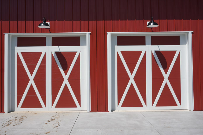 White and Red Barn Doors White and Red Barn Doors