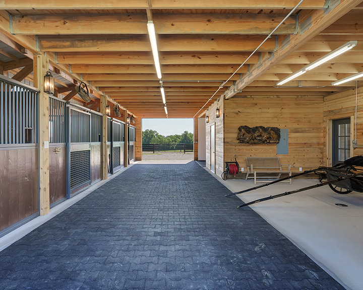 Horse Barn Interior With Stalls