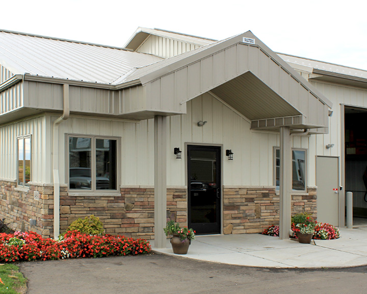 Entrance to Industrial Post-Frame Building