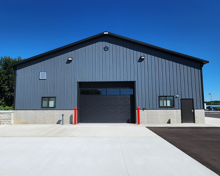 Blue Colored Industrial Building