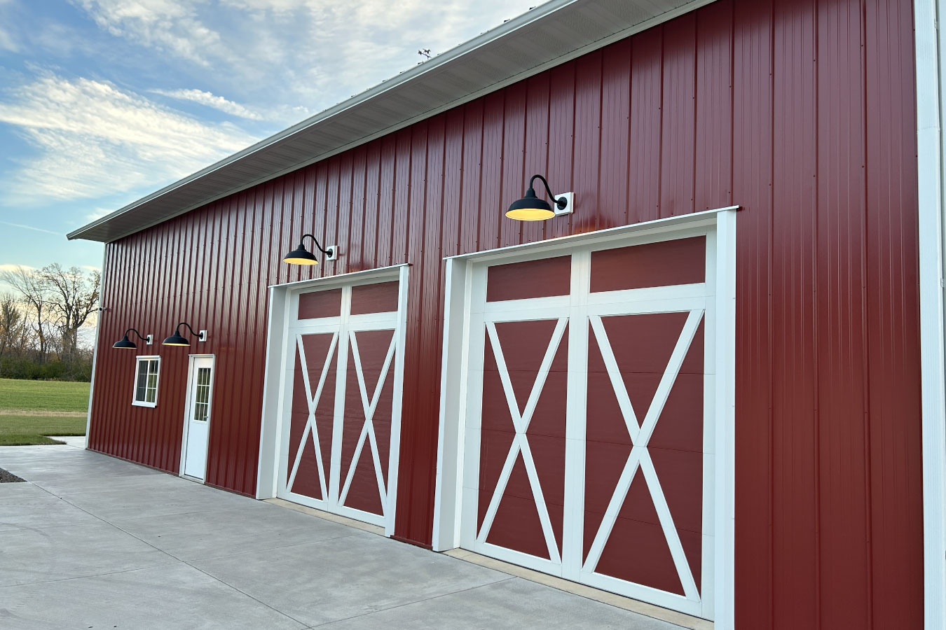 Overhead Doors with Sconces