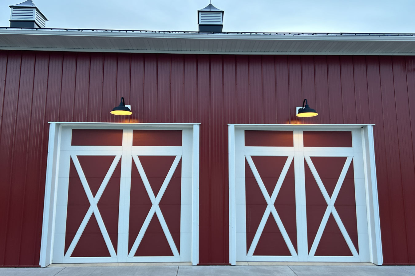 Overhead Doors with Sconces