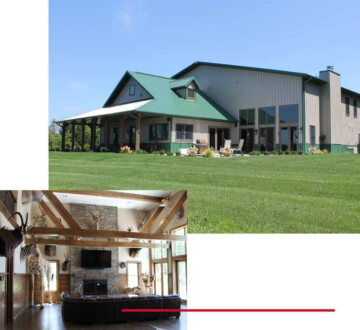 Hunting Lodge Exterior and Interior