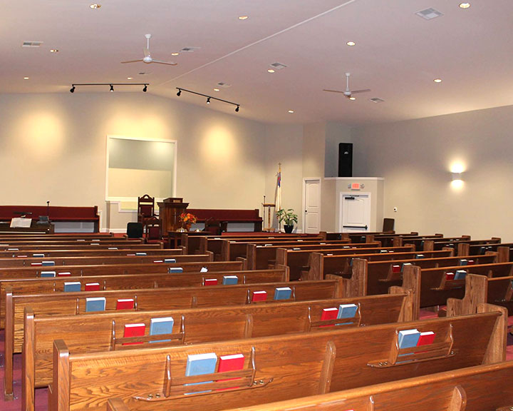 Church Interior With Pews