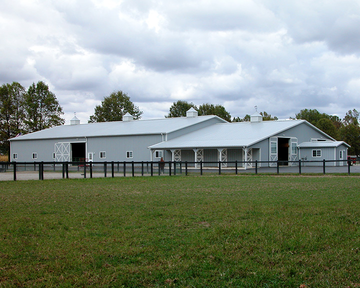 Riding Arena With Horse Pen Outside