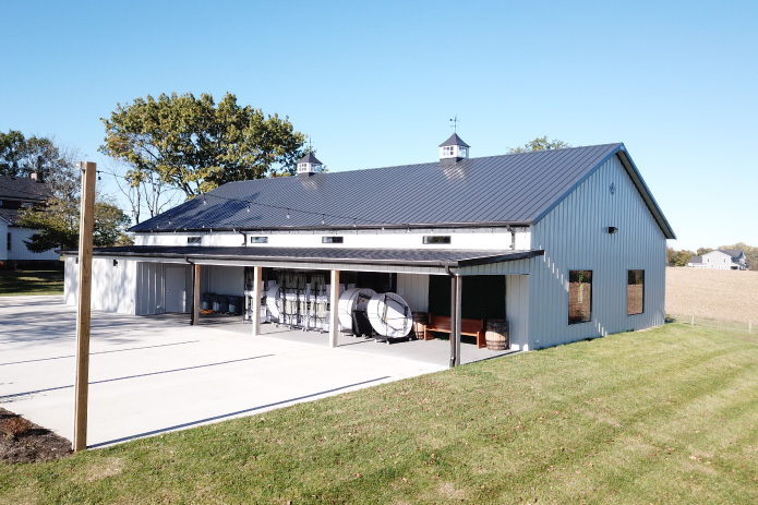 Outdoor Event Space Behind Building