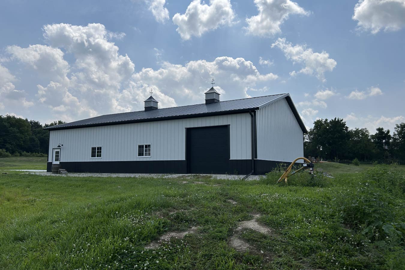 Twin 3′×3′ cupolas with additional overhead door for access.