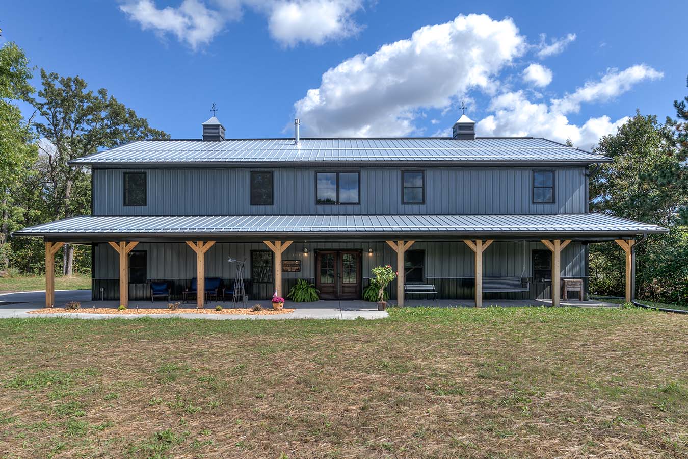 Charcoal Sided Luxury Barndominium